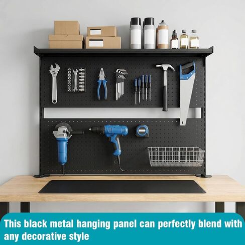 Metal Desktop Organizer with Monitor Stands Computer Accessories Steel Stand Pegboard 51 X 34 Inch for Office Supplies Dorm Home Decor in Kuwait