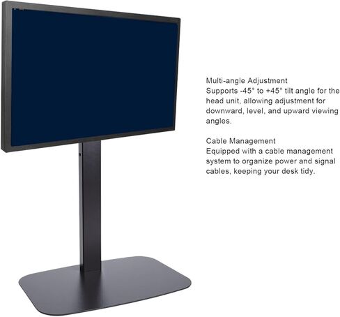 Single Screen Desk Stand, Adjustable Tilt Rotation Height Adjustable Freestanding Monitor Mount with Cable Management System, for 14 to 32 Inch Computer Displays in Kuwait