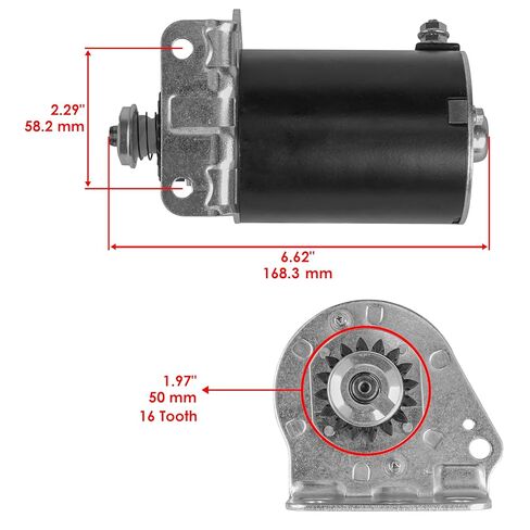 Caltric Starter Compatible with John Deere 26 26Hp All La 175 La175 La-175 B&S / 16 Teeth Improved Steel Gear in Kuwait