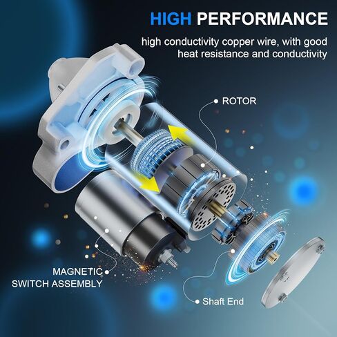 GRACEGALAXY 19616 Starter Motor for Chrysler 200 Town & Country 2011-2016, Dodge Grand Caravan Journey 3.6L, Avenger 2011-2014, Jeep Cherokee 2014 3.2L, Ram ProMaster 2014-2016, 12V 1.3KW 10-Tooth in Saudi Arabia