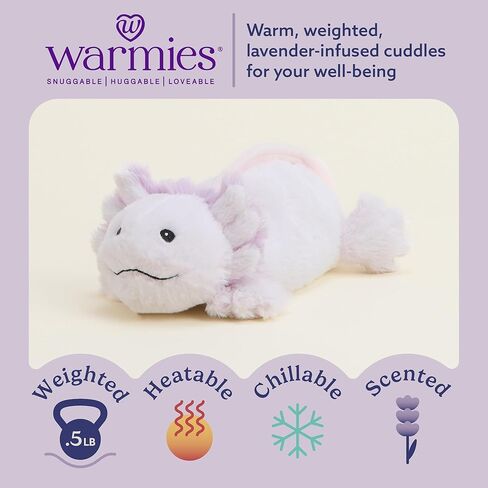 warmies Junior Microwavable & Weighted Stuffed Animals, Pink Axolotl - Heated Stuffed Animal Plushie for Warmth & Comfort - Cute Soft Plush Toys for Adults & Children (Boys, Girls, Babies & Toddlers) in Kuwait