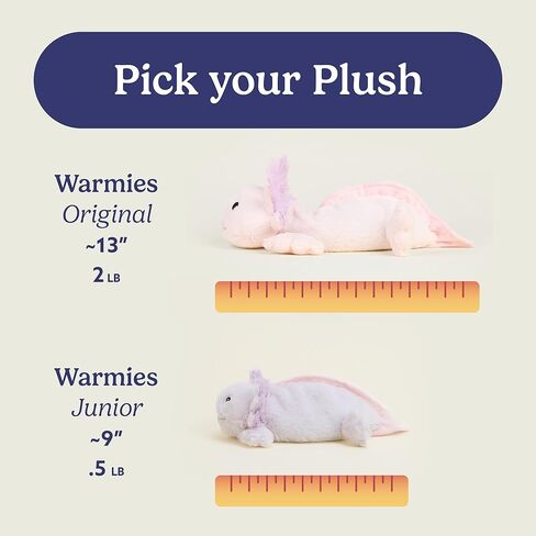 warmies Junior Microwavable & Weighted Stuffed Animals, Pink Axolotl - Heated Stuffed Animal Plushie for Warmth & Comfort - Cute Soft Plush Toys for Adults & Children (Boys, Girls, Babies & Toddlers) in Kuwait