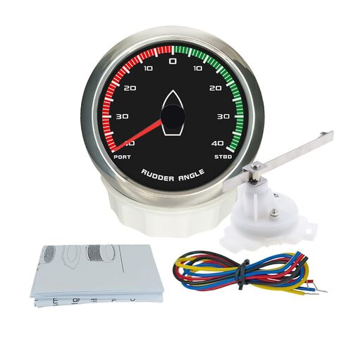 ELING 3 3/8'' Rudder Angle Indicator Gauge 12V 24V 0-190ohm with Sensor Red Backlight Universal for Sailboat Yachts in Kuwait