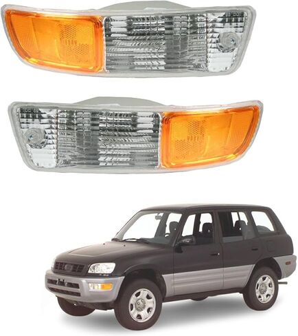 Turn Signal Light for Toyota RAV4 1998 1999 2000 Car Front Corner Side Marker Left Driver Right Passenger Side Lamp | TO2533111 | 81511-42040 with wires (without bulb)(pair left and right side) in Saudi Arabia
