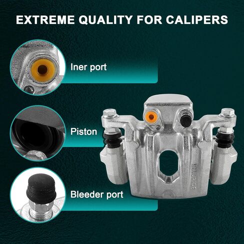 AULINK 19B6271 19B6270 Rear Left Right Disc Brake Caliper Assembly (2.4L 3.5L) w/Bracket Fits for Kia Sorento 2011 2012 2013, For Hyundai Santa Fe 2010 2011 2012, Driver and Passenger Side in Kuwait