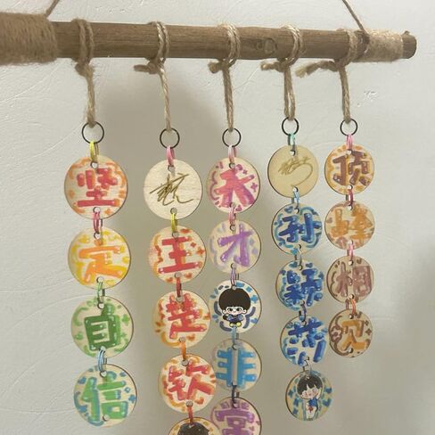 50 Wood Rounds and 50 Key Rings Wooden Circle Discs with 2 Holes and Ring Clips for Birthday Board Tags, Homemade DIY Gifts, Arts and Crafts (2" Inch) in Saudi Arabia