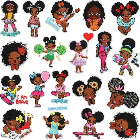 Kleeblatt 16pcs Black History Month & Juneteenth Embroidered Iron On Patches - 1865 Freedom Designs for Cultural Pride Clothing in Saudi Arabia
