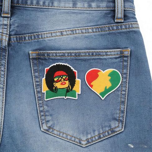 Kleeblatt 16pcs Black History Month & Juneteenth Embroidered Iron On Patches - 1865 Freedom Designs for Cultural Pride Clothing in Saudi Arabia