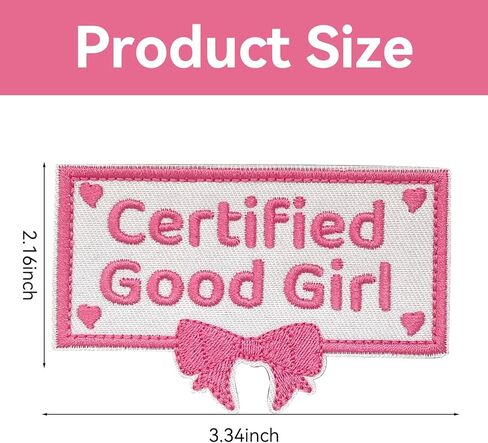 Dog Patches for Harness, Funny Pink Certified Good Girl Dog Harness Patches, Dog Vest Patches Hook and Loop Tape Embroidered Applique with Bow Tie, Fit Dogs Backpacks Clothes (3.35x2.17 Inch) in Saudi Arabia