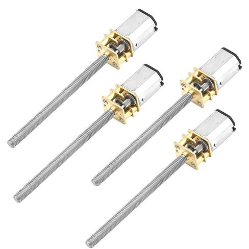 Jutagoss 4pcs DC 12V 1000RPM Gear Motor Mini N20 علبة تروس لتقليل السرعة مع عمود لولبي M4 × 55 مم للمصاعد، معدات الهبوط، الأذرع الميكانيكية، الألعاب الإلكترونية in Kuwait
