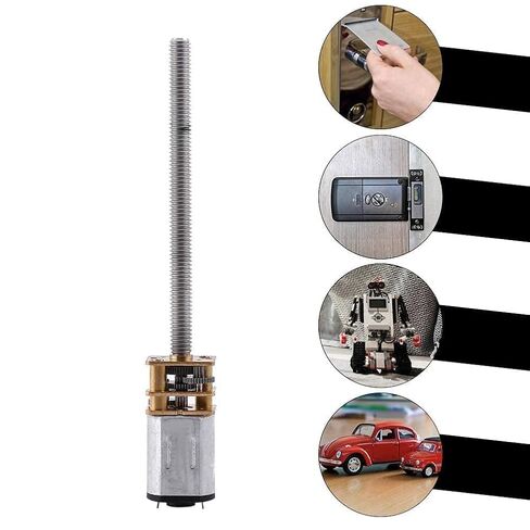 Jutagoss 4pcs DC 12V 1000RPM Gear Motor Mini N20 علبة تروس لتقليل السرعة مع عمود لولبي M4 × 55 مم للمصاعد، معدات الهبوط، الأذرع الميكانيكية، الألعاب الإلكترونية in Kuwait
