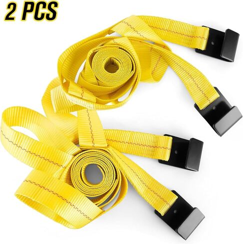 Tow Dolly Basket Straps, Car Dolly Wheel Straps with Flat Hook Fits 15"-19" Tires Wheels Auto Vehicle 10,000 Lbs Breaking Strength (Yellow) in Saudi Arabia