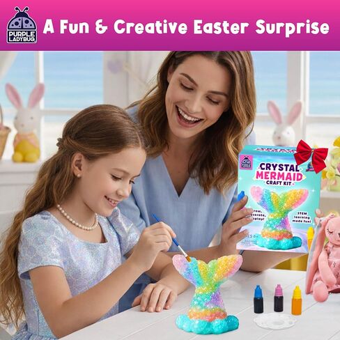 Crystal Growing Kit STEM Project for Kids Ages 8-12, Crystal Making Experiment for Girls, Grow Your Mermaid Crystal, Fun Summer Vacation Science Kit, Birthday Gifts for Kids Ages 6 7 8 9 10 11 12 in Saudi Arabia