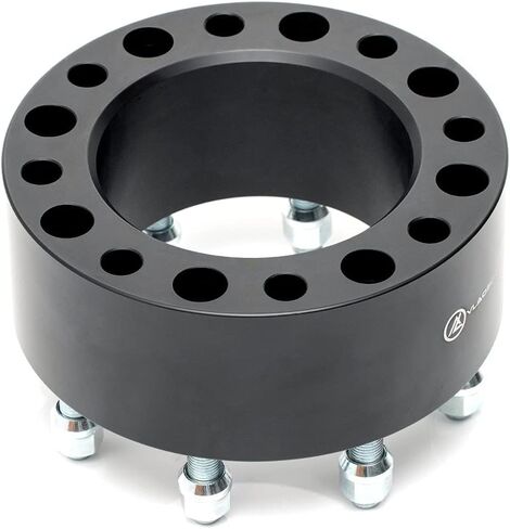 فواصل عجلات سوداء مقاس 8x6.5 مقاس 3 بوصة مع مسامير 14x1.5 متوافقة مع شيفروليه جي إم سي 8 العروة 8x165.1 لـ 1999-2010 سيلفرادو سييرا 2500 3500 HD | 2014-2021 R-A-M 2500 3500 - عبوة من 4 قطع in Kuwait