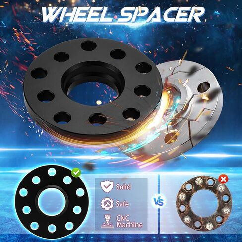 TadaMark 5x100 أو 5x112 فواصل عجلة محورية 15 مم 5 محولات عجلة العروة تناسب Audi A3 A4 A6 A8 Q3 R8 RS4 RS6 S3 S4 S6 S8 TT Allroad Quattro CC GT Golf GTI 57.1 مم مع مسامير M14x1.5 - 4 قطع in Kuwait