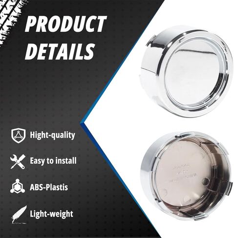 4 Pack 86 mm / 3.39 in Wheel Center Caps Kit, OD: 86 mm / 3.39 in, ID: 83 mm / 3.27 in hub caps, Snap-in Chrome ABS-Plastic Rim Covers in Saudi Arabia