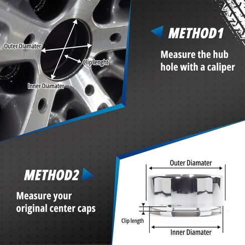 4 Pack 86 mm / 3.39 in Wheel Center Caps Kit, OD: 86 mm / 3.39 in, ID: 83 mm / 3.27 in hub caps, Snap-in Chrome ABS-Plastic Rim Covers in Saudi Arabia