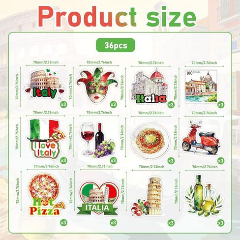 36Pcs Italy Birthday Cupcake Toppers Italian Party Decorations I Love Italy Italian Pizza Party Cupcake Picks Decor Supplies in Saudi Arabia