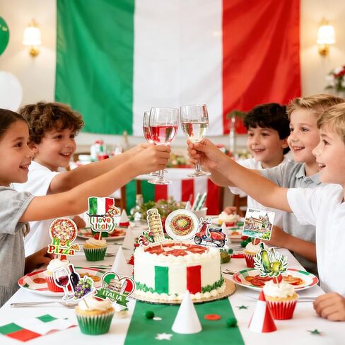 36Pcs Italy Birthday Cupcake Toppers Italian Party Decorations I Love Italy Italian Pizza Party Cupcake Picks Decor Supplies in Saudi Arabia