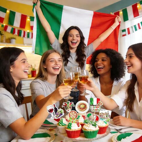 36Pcs Italy Birthday Cupcake Toppers Italian Party Decorations I Love Italy Italian Pizza Party Cupcake Picks Decor Supplies in Saudi Arabia