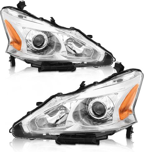 مجموعة المصابيح الأمامية لـ 13-15 Nissan Altima متوافقة مع 2013 2014 2015 Nissan Altima تناسب فقط 4 أبواب للسائق وجانب الركاب وعدسات شفافة (بدون مصابيح) in Kuwait