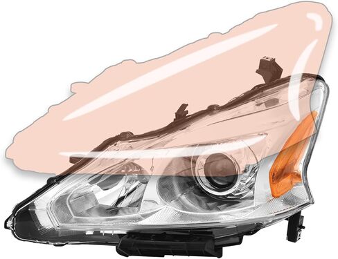 مجموعة المصابيح الأمامية لـ 13-15 Nissan Altima متوافقة مع 2013 2014 2015 Nissan Altima تناسب فقط 4 أبواب للسائق وجانب الركاب وعدسات شفافة (بدون مصابيح) in Kuwait