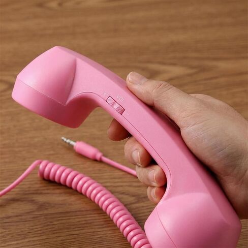Retro Phone Handset for Cell Phone Wired Vintage Telephone Receiver with 3.5mm Jack, Includes USB-C + Lightning Adapters Old Fashioned Landline Handle for iPhone, for Android, and Laptop in Saudi Arabia