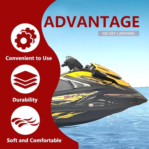 Jet Ski Key Lanyard Compatible with Yamaha Jet Ski Accessories for Waverunner VX Cruiser FX, Yamaha Kill Switch Lanyard, Engine Safety Stop Tether Replace EW2-68348-00-00, 6K8-82556-00-00 in Saudi Arabia
