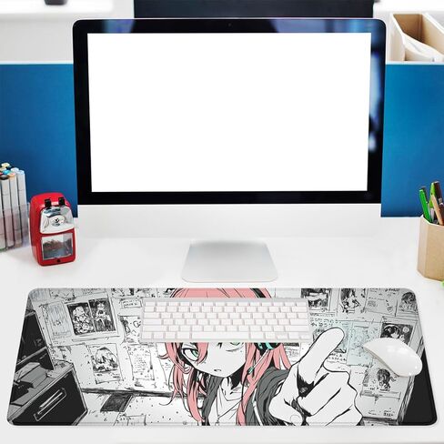 لوحة ماوس ألعاب Anime Girl لوحة مكتب ذات شعر أحمر وسماعات رأس بنمط رسم لوحة ماوس مقاس XL لوحة ماوس كبيرة للألعاب لوحة مفاتيح للكمبيوتر المحمول ولوحة مكتب ولوحة مفاتيح للكمبيوتر المحمول والمنزل 31.5 بوصة × 11.8 بوصة in Kuwait