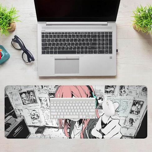 لوحة ماوس ألعاب Anime Girl لوحة مكتب ذات شعر أحمر وسماعات رأس بنمط رسم لوحة ماوس مقاس XL لوحة ماوس كبيرة للألعاب لوحة مفاتيح للكمبيوتر المحمول ولوحة مكتب ولوحة مفاتيح للكمبيوتر المحمول والمنزل 31.5 بوصة × 11.8 بوصة in Kuwait