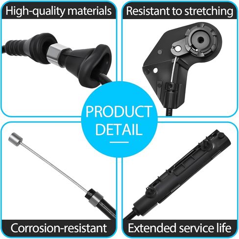 3Pcs Hood Latch Release Cable Front and Rear and Center Without Handle Fits for E46 Series 320i, 323Ci, 323i, 325Ci, 325i, 325xi, 328Ci, 328i, 330Ci, 330i, 330xi, M3 Replace 912-463 912-456 912-464 in Saudi Arabia