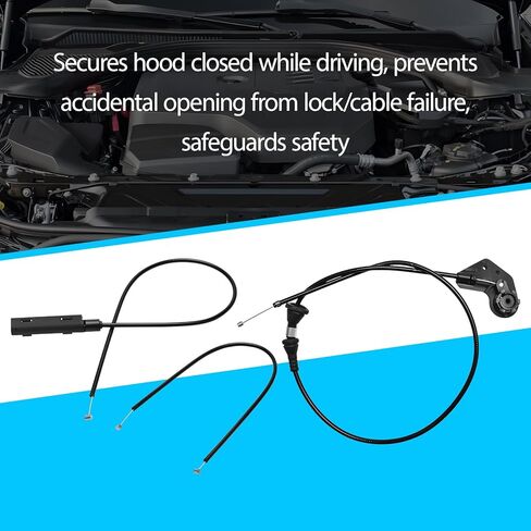 3Pcs Hood Latch Release Cable Front and Rear and Center Without Handle Fits for E46 Series 320i, 323Ci, 323i, 325Ci, 325i, 325xi, 328Ci, 328i, 330Ci, 330i, 330xi, M3 Replace 912-463 912-456 912-464 in Saudi Arabia