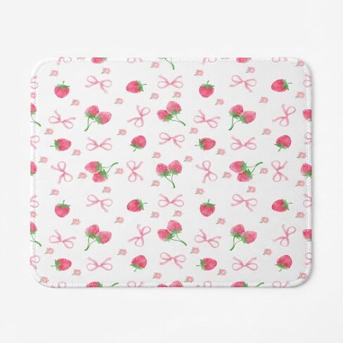 Strawberry Mouse Pad,Cute Strawberry Desk Accessories for Women,Non-Slip Rubber Base Waterproof Smooth Surface,Pink Desk Decor for Office Gaming Computer Laptop in Saudi Arabia