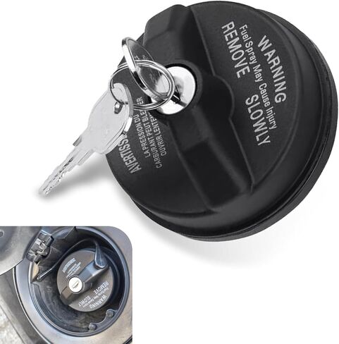 Locking Gas Cap, Fuel Tank Cap with Key, Replaces OEM 05278655AB 5278655A, Compatible with Dodge Chrysler Ram 1500 2500 3500 Journey Caravan Dakota Durango Chrysler 200 300 (Black) in Saudi Arabia