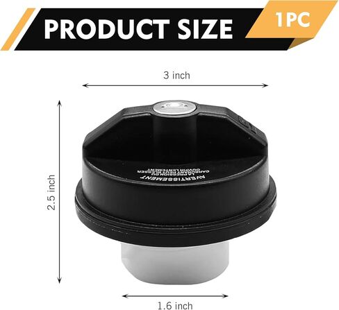 Locking Gas Cap, Fuel Tank Cap with Key, Replaces OEM 05278655AB 5278655A, Compatible with Dodge Chrysler Ram 1500 2500 3500 Journey Caravan Dakota Durango Chrysler 200 300 (Black) in Saudi Arabia
