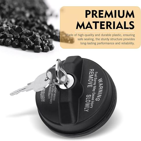 Locking Gas Cap, Fuel Tank Cap with Key, Replaces OEM 05278655AB 5278655A, Compatible with Dodge Chrysler Ram 1500 2500 3500 Journey Caravan Dakota Durango Chrysler 200 300 (Black) in Saudi Arabia