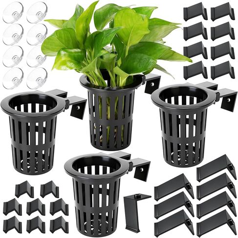 2025 New Upgraded Large Aquarium Plant Holder with 1.57-inch Extension Hooks and Suction Cups for Fish Tank Aquaponic Plant Cultivation and Aquascape Accessories Decorations (2 PCS) in Kuwait