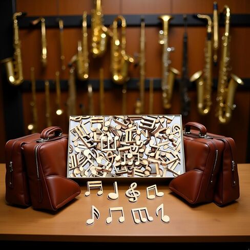 100 Pcs Wooden Music Note Cutouts, Unfinished Wood Pieces for Decorations, DIY Supplies, Unfinished Wood in Saudi Arabia