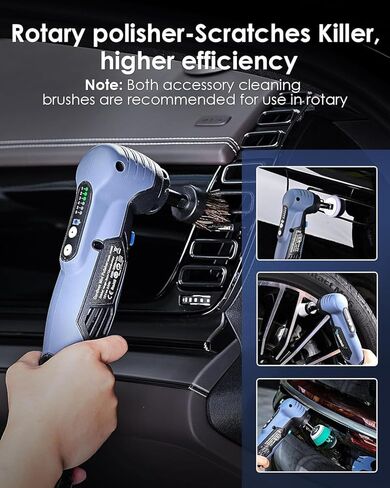 Cordless Mini Polisher – 2/1.5-inch Mini Buffer Polisher, DA/RO Modes, 2*2.0Ah Batteries 6 Variable Speeds, 53 Accessories, Mini Car Polihser for Car Detailing/Polishing in Kuwait