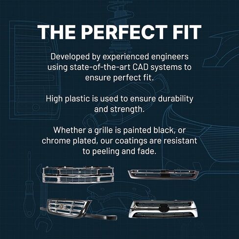 Garage-Pro Grille Assembly Compatible with Toyota Tacoma 2005-2008 Chrome Shell with Black Insert TO1200268 in Kuwait
