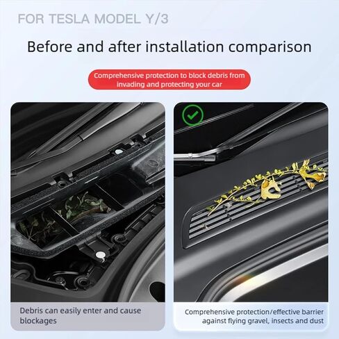 Air Intake Protective Cover Compatible with Tesla Model Y 2025 2026 Juniper Air Vent Cover Air Intake Vent Grille Cover (black) for New Model Y Air Intake accessories in Saudi Arabia