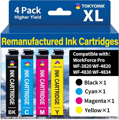 TOKYOINK Remanufactured Ink Cartridges Replacement for Epson 822XL Ink Cartridge Combo Pack for Workforce Pro WF-3820 WF-3823 WF-4820 WF-4830 WF-4833 WF-4834 Printers (4 Combo Pack) in Saudi Arabia