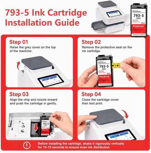 2 Pack 793-5 Ink Cartridge High Capacity Replacement for Pitney Bowes 793-5 Red Ink Work with DM100, DM200 and SendPro C and SendPro+ Postage Meter, 35ml in Saudi Arabia