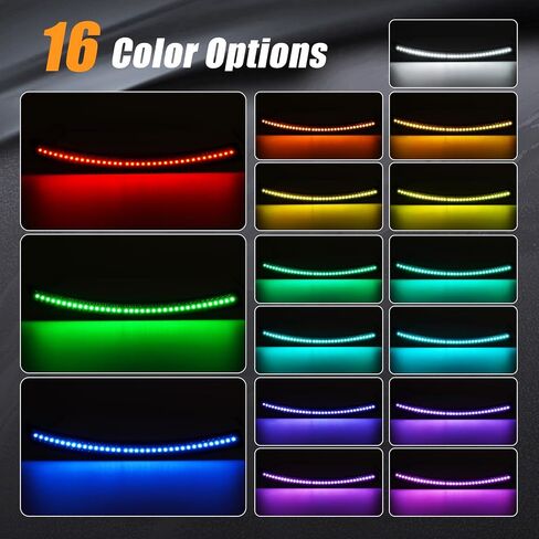 أضواء RGB الجانبية 16 لونًا لسيارة Chevy Corvette C7 2014 2015 2016 2017 2018 2019 عدسة أمامية خلفية مدخنة LED أضواء إشارة الانعطاف حزمة من 4 in Kuwait
