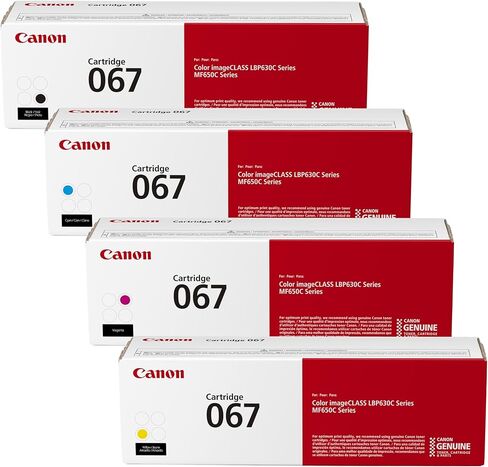 خرطوشة حبر Canon 067H عالية الإنتاجية مكونة من 4 عبوات - أسود وسماوي وأرجواني وأصفر - حبر أصلي أصلي - لـ imageCLASS MF653Cdw وMF654Cdw وMF656Cdw وLBP632Cdw / LBP633Cdw in Kuwait
