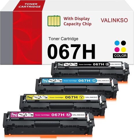 Compatible 067H 067 Toner Cartridge Set MF656Cdw MF654Cdw Replacement for Canon 067H Compatible for Color ImageClass LBP632Cdw MF653Cdw LBP633Cdw MF650C LBP630C MF652Cw Printer 4 Pack in Saudi Arabia