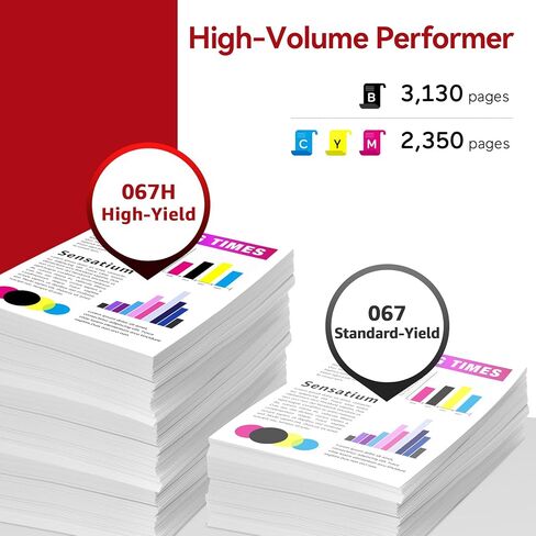 Compatible 067H 067 Toner Cartridge Set MF656Cdw MF654Cdw Replacement for Canon 067H Compatible for Color ImageClass LBP632Cdw MF653Cdw LBP633Cdw MF650C LBP630C MF652Cw Printer 4 Pack in Saudi Arabia