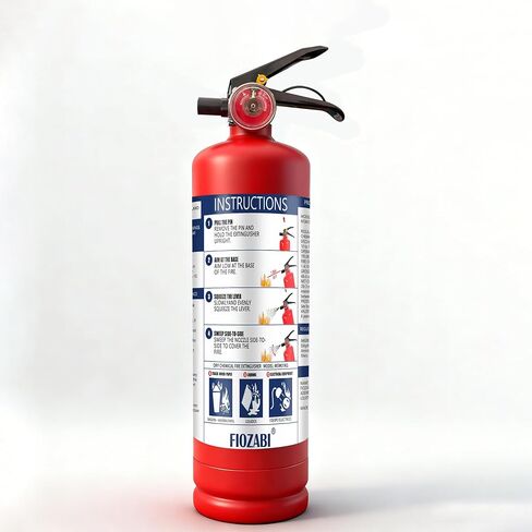 ABC Fire Extinguisher for Home & Vehicle - 2.5 lb 1-A:10-B:C Rated, Dry Chemical Fire Safety Certified for Kitchen/Car/Boat Use in Saudi Arabia