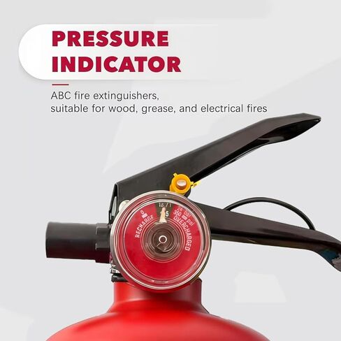 ABC Fire Extinguisher for Home & Vehicle - 2.5 lb 1-A:10-B:C Rated, Dry Chemical Fire Safety Certified for Kitchen/Car/Boat Use in Saudi Arabia