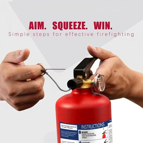 ABC Fire Extinguisher for Home & Vehicle - 2.5 lb 1-A:10-B:C Rated, Dry Chemical Fire Safety Certified for Kitchen/Car/Boat Use in Saudi Arabia
